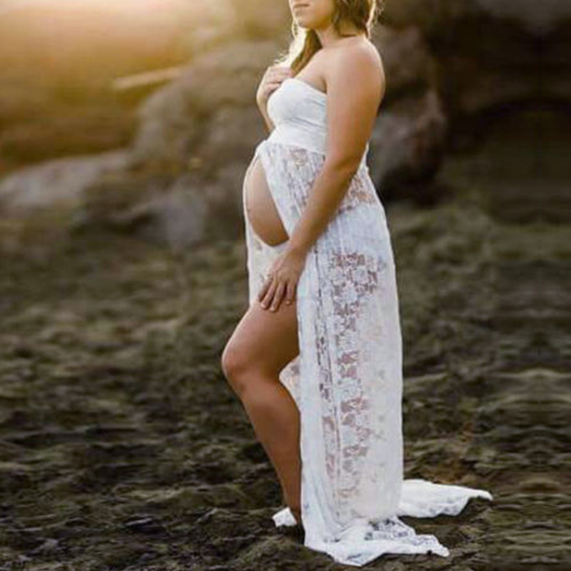 Photography Club - Vestido largo maxi de encaje para