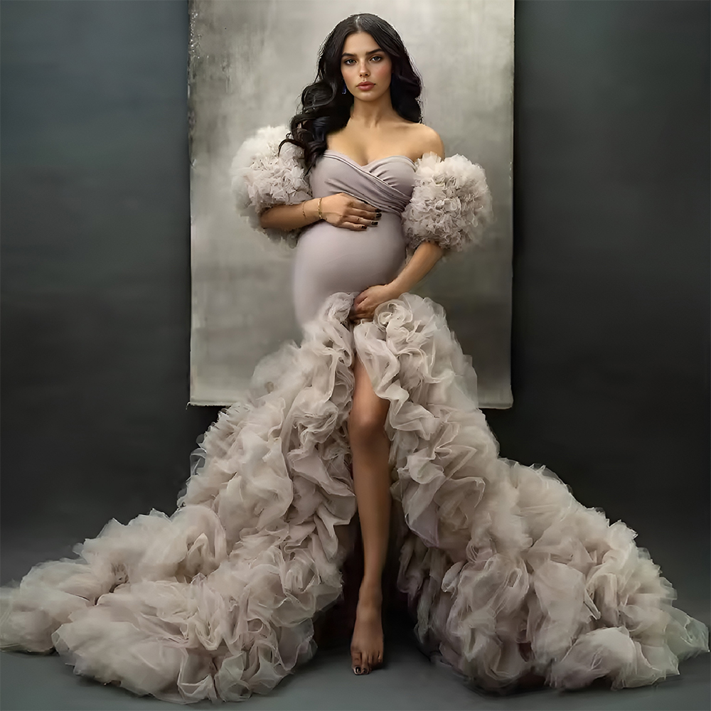 Photography Club - Vestido de maternidad con volantes y