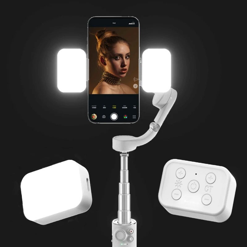 Handheld Stabilizer Gimbal - Luz de relleno LED magnética para