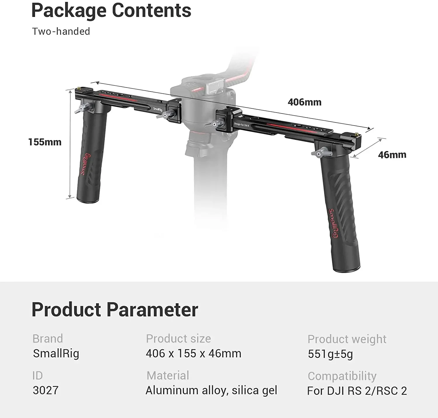 SmallRig 3027 Empuñadura Doble - Handheld Stabilizer Gimbal reseña y precio