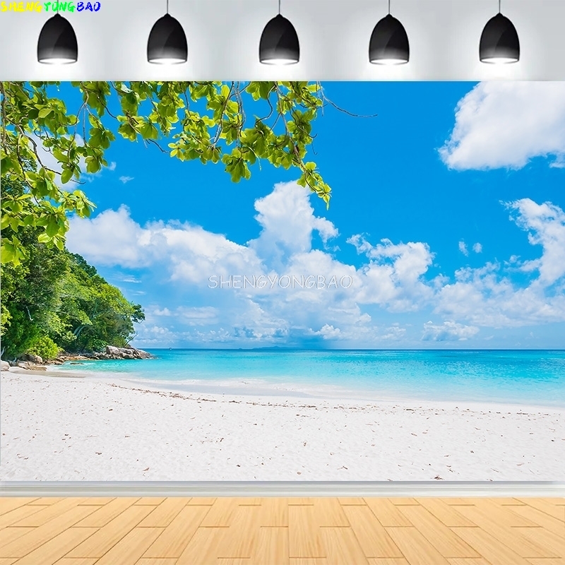 Hermoso paisaje de isla con pl - Photography Backdrop Muslin reseña y precio