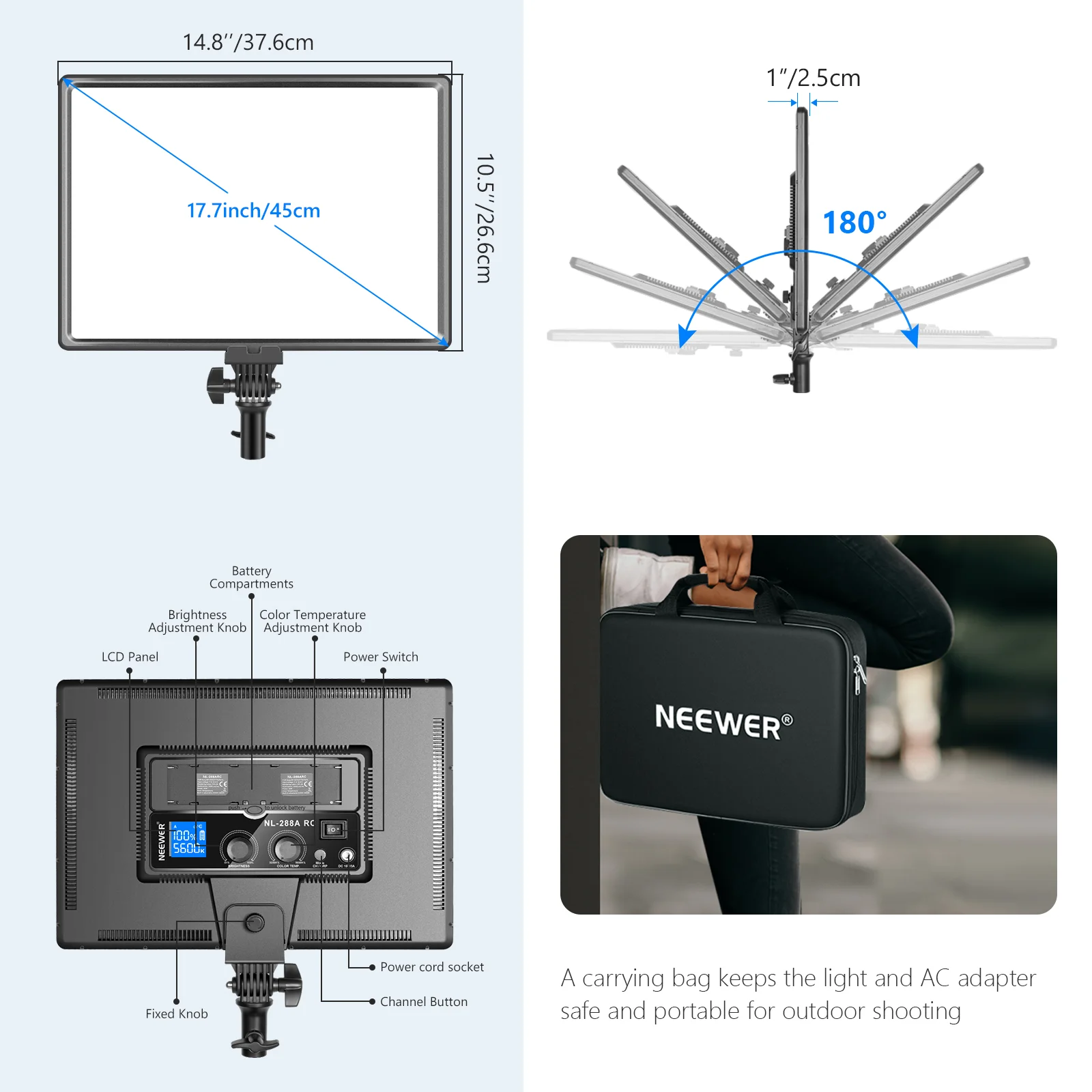 Panel de luz LED grande Neewer - Photography Game reseña y precio